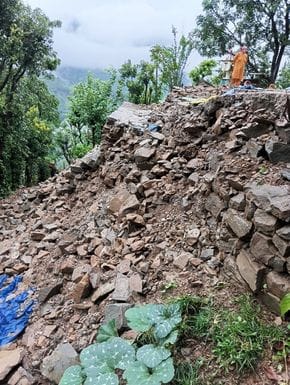 Gunehad hill collapsed, 12 families were taken to a safe place