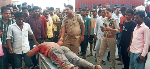 Injured youth was taken to the highway on a stretcher