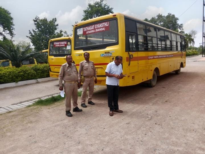 Two school buses were challaned