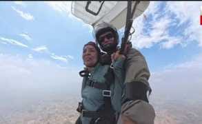 Woman creates history by skydiving on her 80th birthday