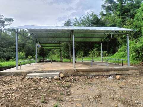 A tin shed was built at the crematorium in Kakdiana