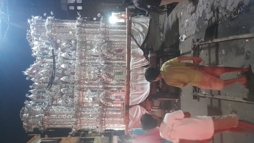 There was a ruckus when the police stopped the 14 feet high Tajia in Lalkurti