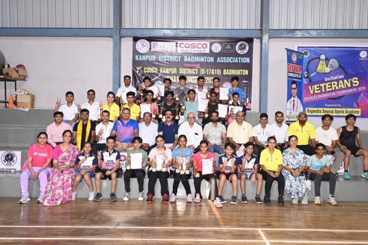 Aarav became champion in boys singles and doubles badminton category