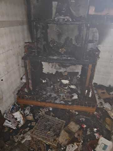 House caught fire due to short circuit, blame on electricity corporation