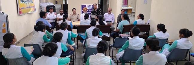 Staff and nursing students were made aware about road safety