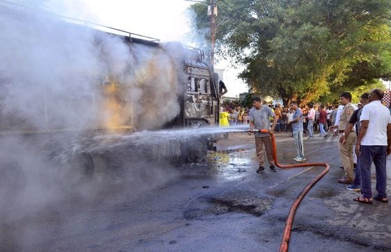 Milk tanker caught fire while welding, highway remained blocked for two hours