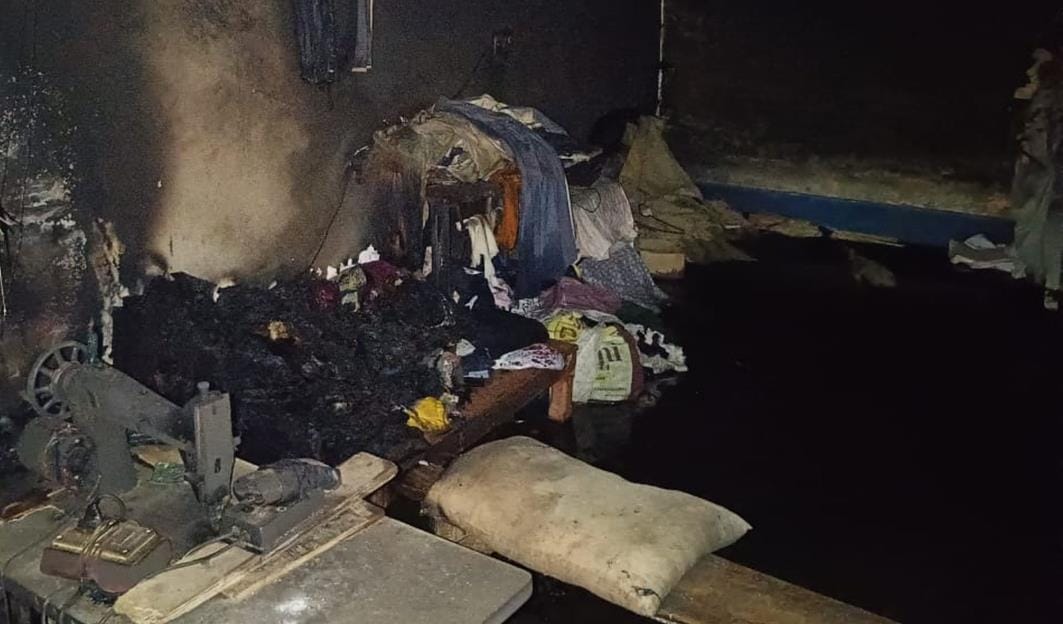 Fire broke out in a tailor shop due to short circuit