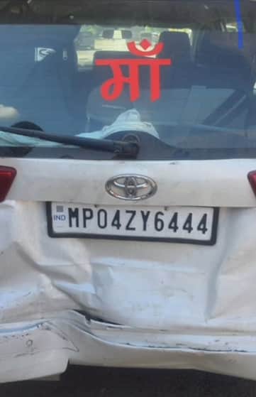 Narsinghpur News: Bolero hits MLA Vishwanath Singh Patel's car