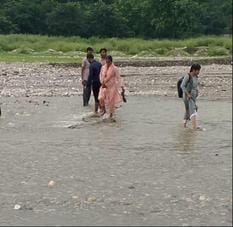 Flood in rainy rivers caused erosion of fertile land