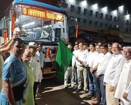 The MLA flagged off an AC bus for Chandigarh