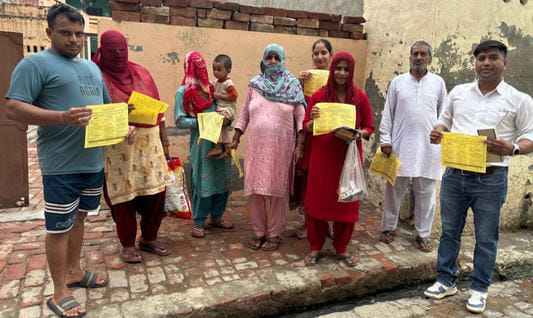 Awareness created by distributing pamphlets to prevent malaria