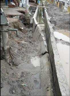 Drain collapsed during construction