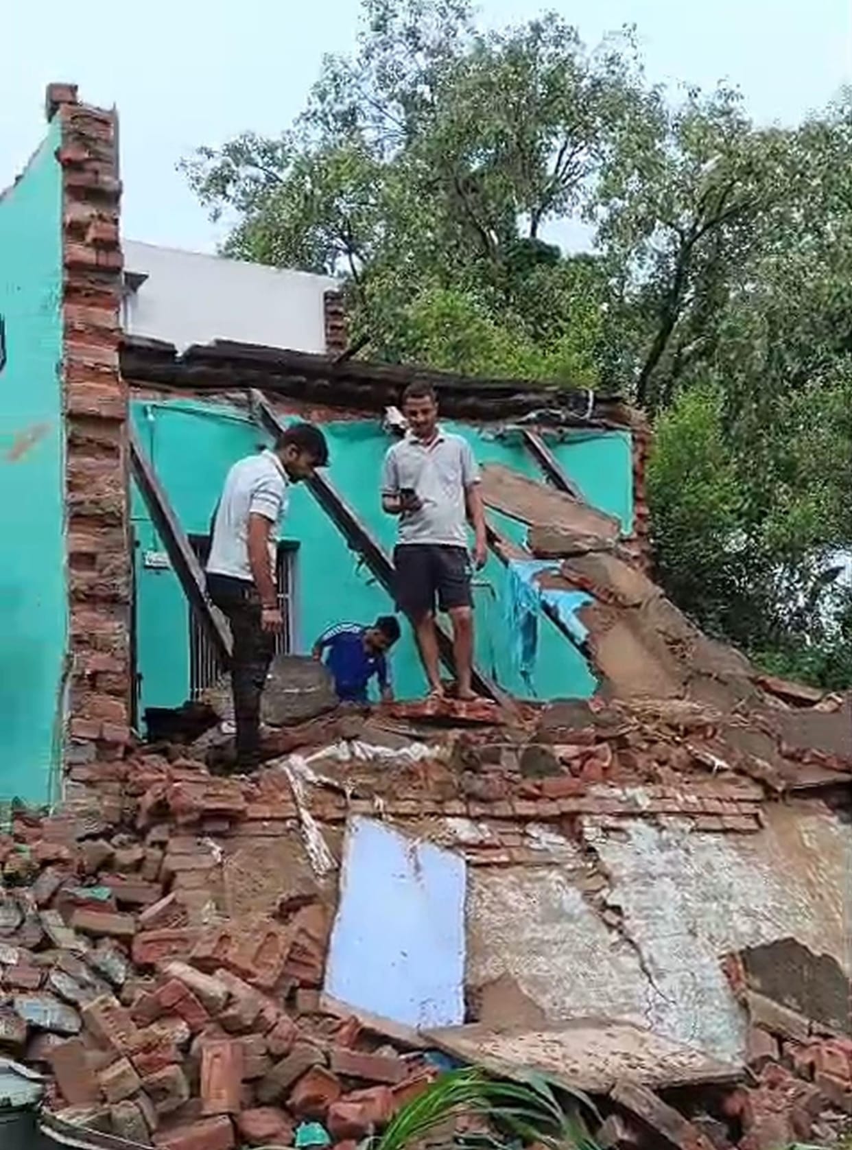 house fell down due to rain