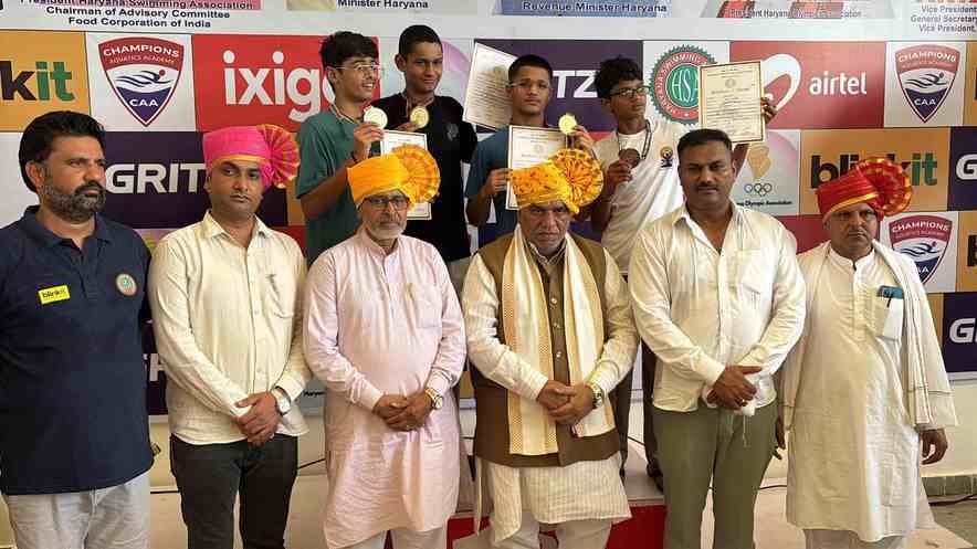 Jhajjar boys ahead on the third day of swimming competition