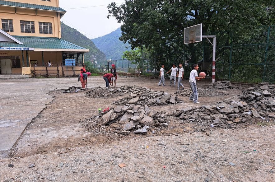 The basketball court of Padam Chhatra School will be renovated soon