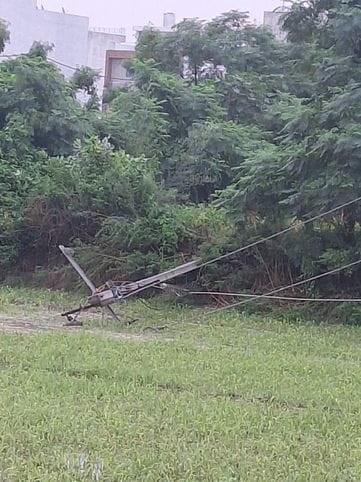 Due to soil slide, the high tension power pole fell down, electricity supply disrupted for 13 hours