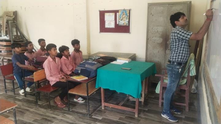 Somewhere children are gaining knowledge without school uniform and somewhere without books