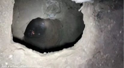 The ground of a closed house collapsed, revealing an ancient well