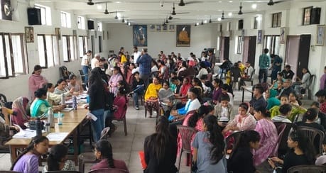 Girls arriving for admission in physical counseling