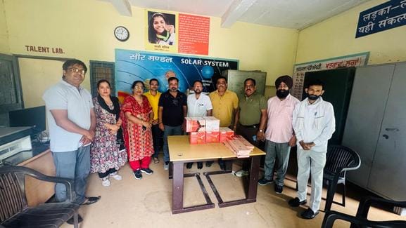 Rotary Club presented fans to Government Senior Secondary School Bani