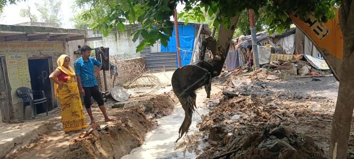 After the death of the child, encroachment was removed from the drain