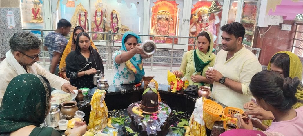 Shiva devotees thronged temples on the first day of Shravan month