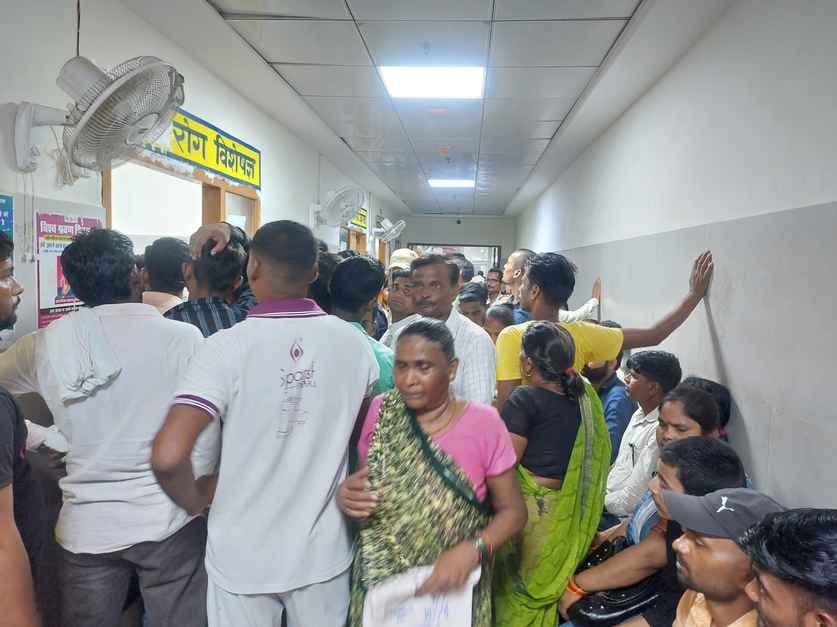 When OPD opened in the district hospital after the holiday, patients flocked