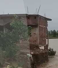 The existence of Karasaur village is in danger due to the erosion of Sharda