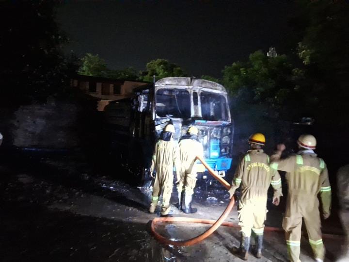fuel tanker caught fire from short circuit, buzz raised three sirens