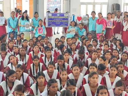 Women of the organization gave training to the girl students