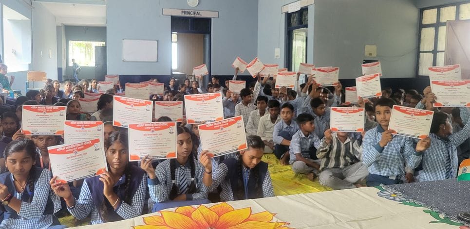 Certificates were given to participants of essay writing competition