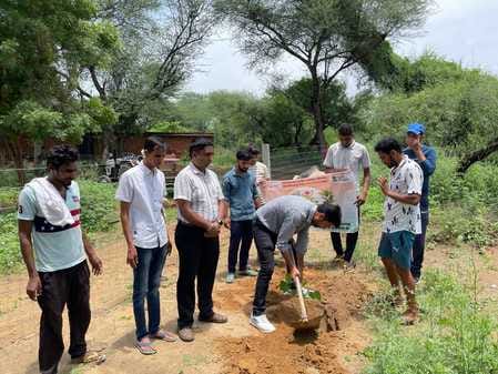 Plantation was done in Baba Khetnath Cow Treatment School