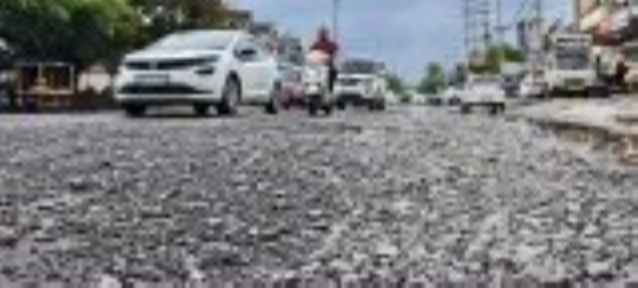City roads damaged due to waterlogging