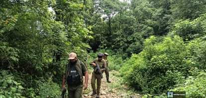 सर्च ऑपरेशन चलाते सुरक्षाबल। संवाद