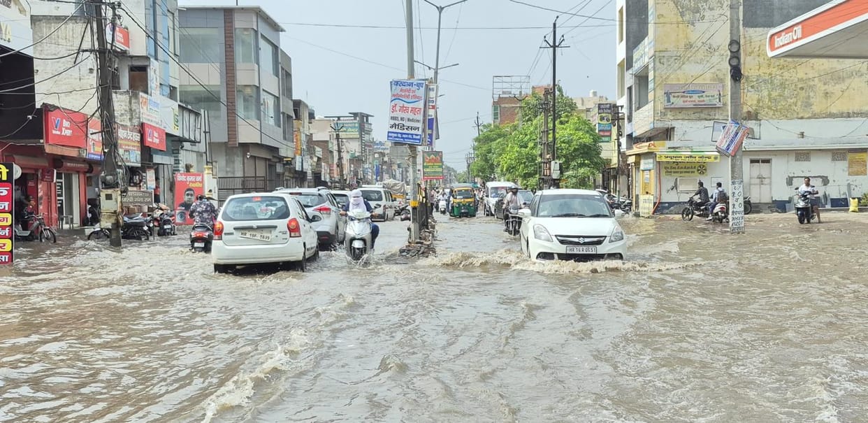 Bhiwani city submerged due to 30 minutes of rain