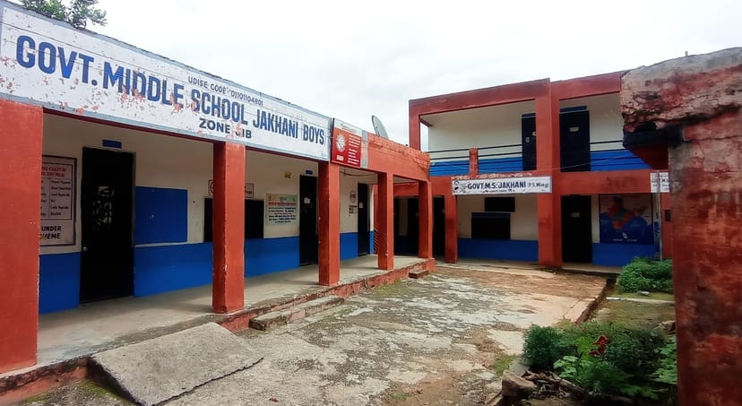 No Play Ground, Government School, Jaikhani, Students
