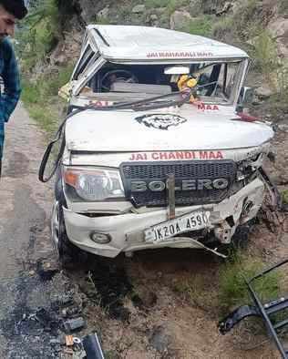 Doda, Bhagwa, Road Accident, Two Injured, Bolero Fall in Rench