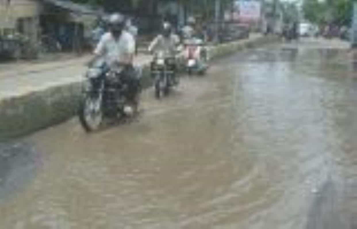 Heavy rain brought relief from the heat, but caused trouble for passersby