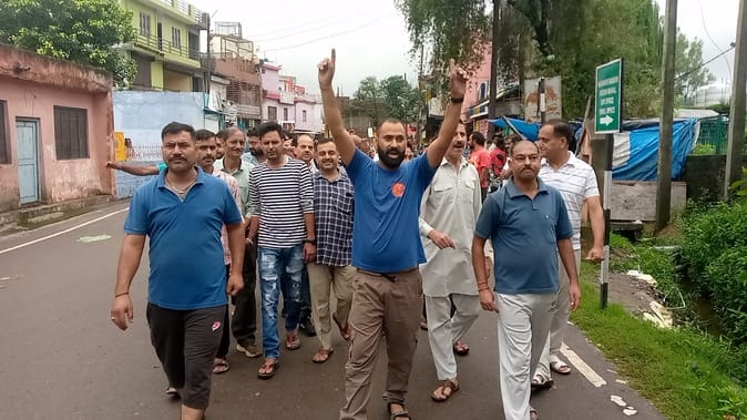 Ramnagar, Shopkeepers Organised Rally, Protest, Oppose of Government