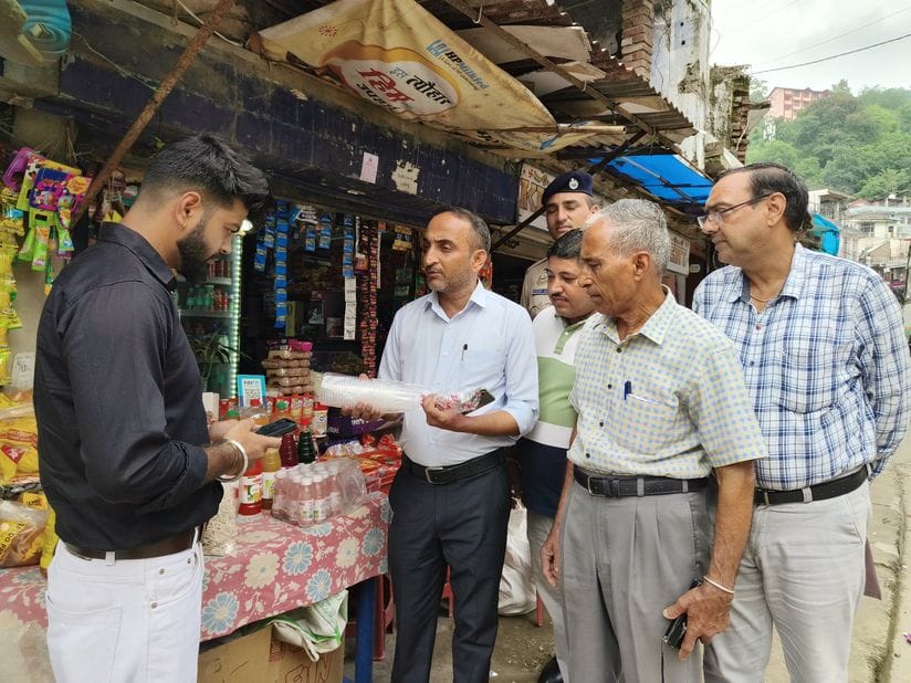 Five people were fined for selling banned plastic items