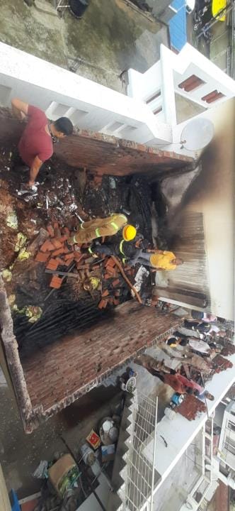 Fire broke out on third floor of house in Saket Nagar