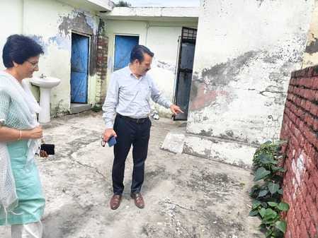 The education department visited Pandoga school after finding dirt in the toilet