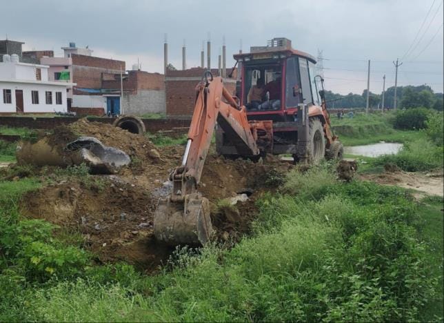 Bulldozer runs on illegal culvert
