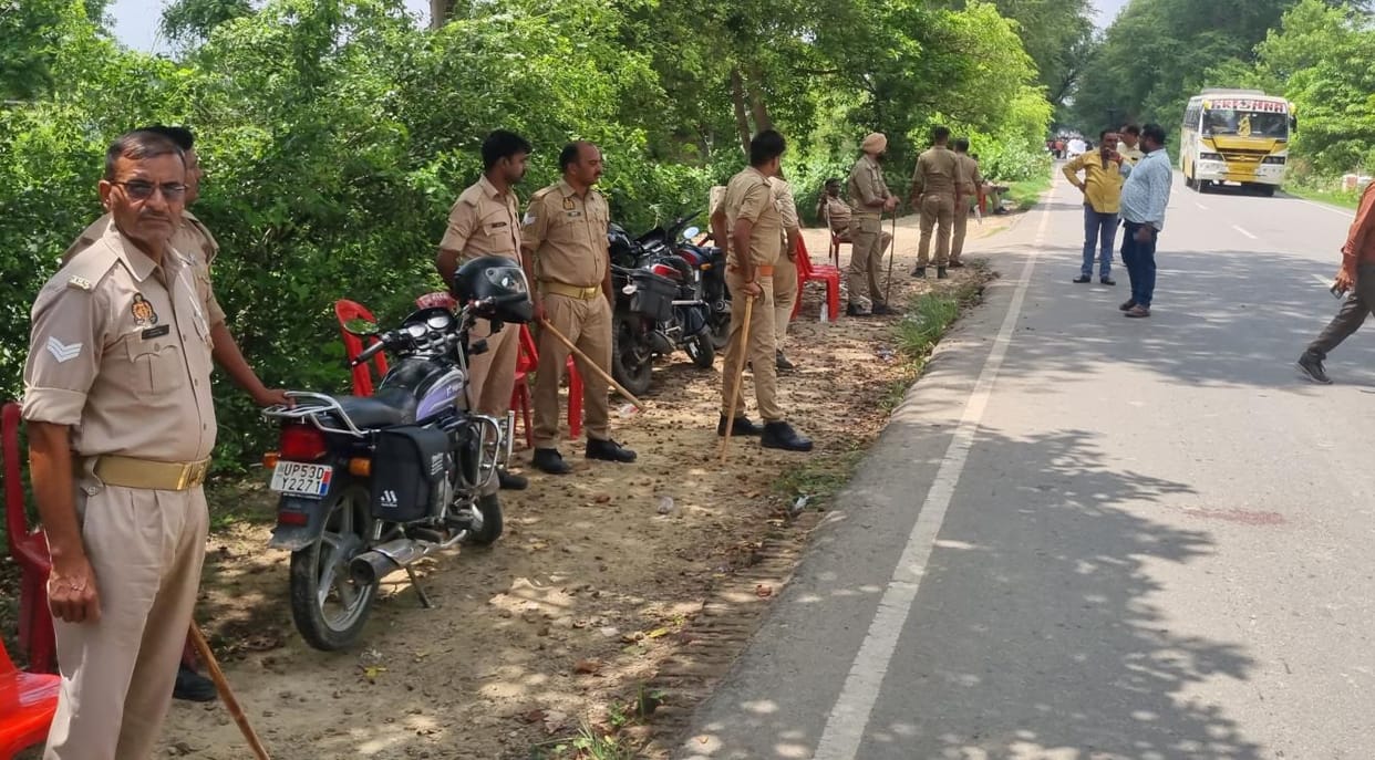 Security remained at the shrine on the third day as well