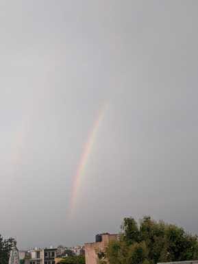 It was cloudy throughout the day and it rained in some places