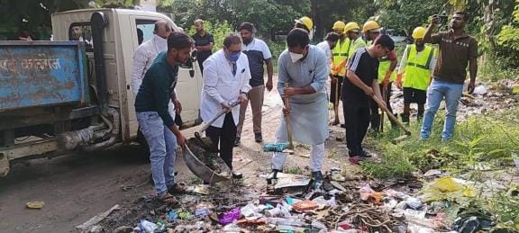 Garbage dump in residential area