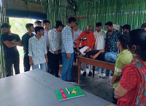 Information about naturopathy was given to the students at Arogya Ayurveda Medical Center