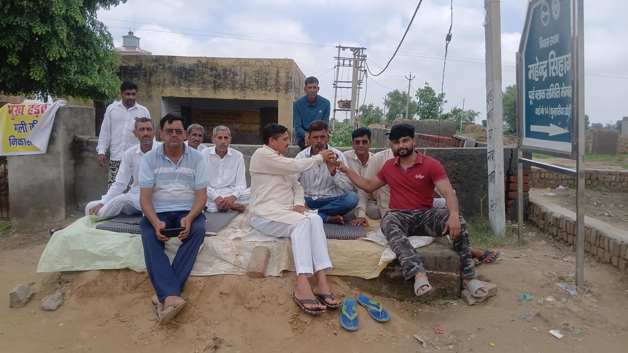 Work on making a drain for water drainage has started, hunger strike and dharna have ended