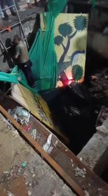 The scooter rider broke the barricading in the square and fell into the drain, the Municipal Corporation denied the accident