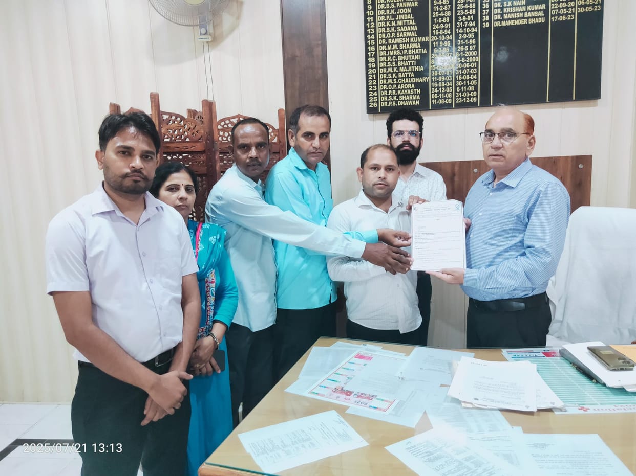 Contracted Health Workers Union Haryana submitted a memorandum to CMO